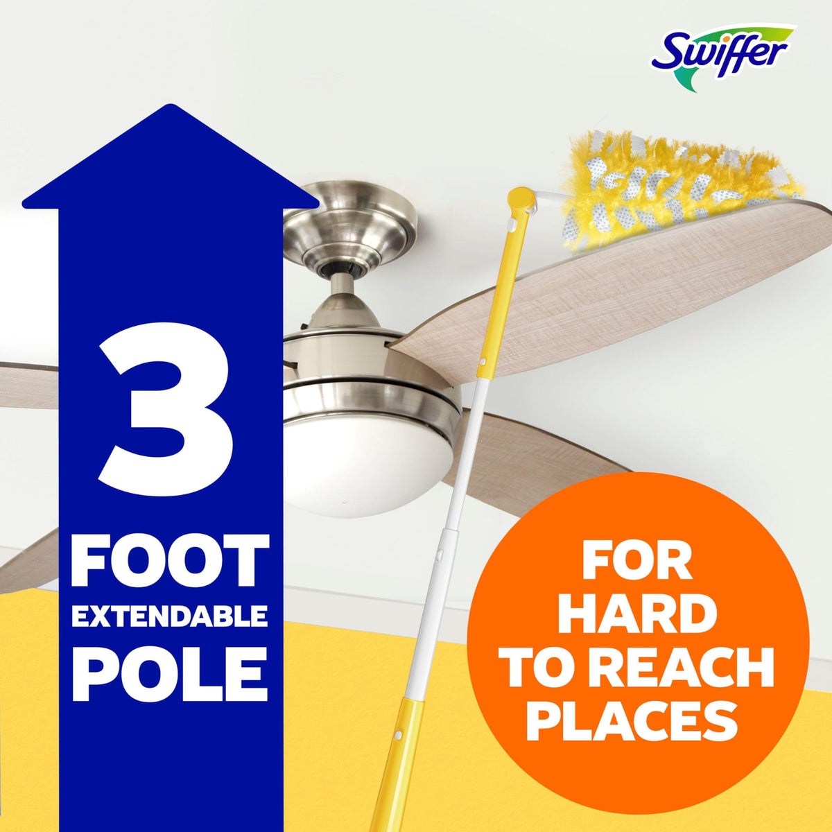 Swiffer Duster Kit with 3 ft Extendable Handle, Dusters for Cleaning, Set Includes 1 Extension Pole