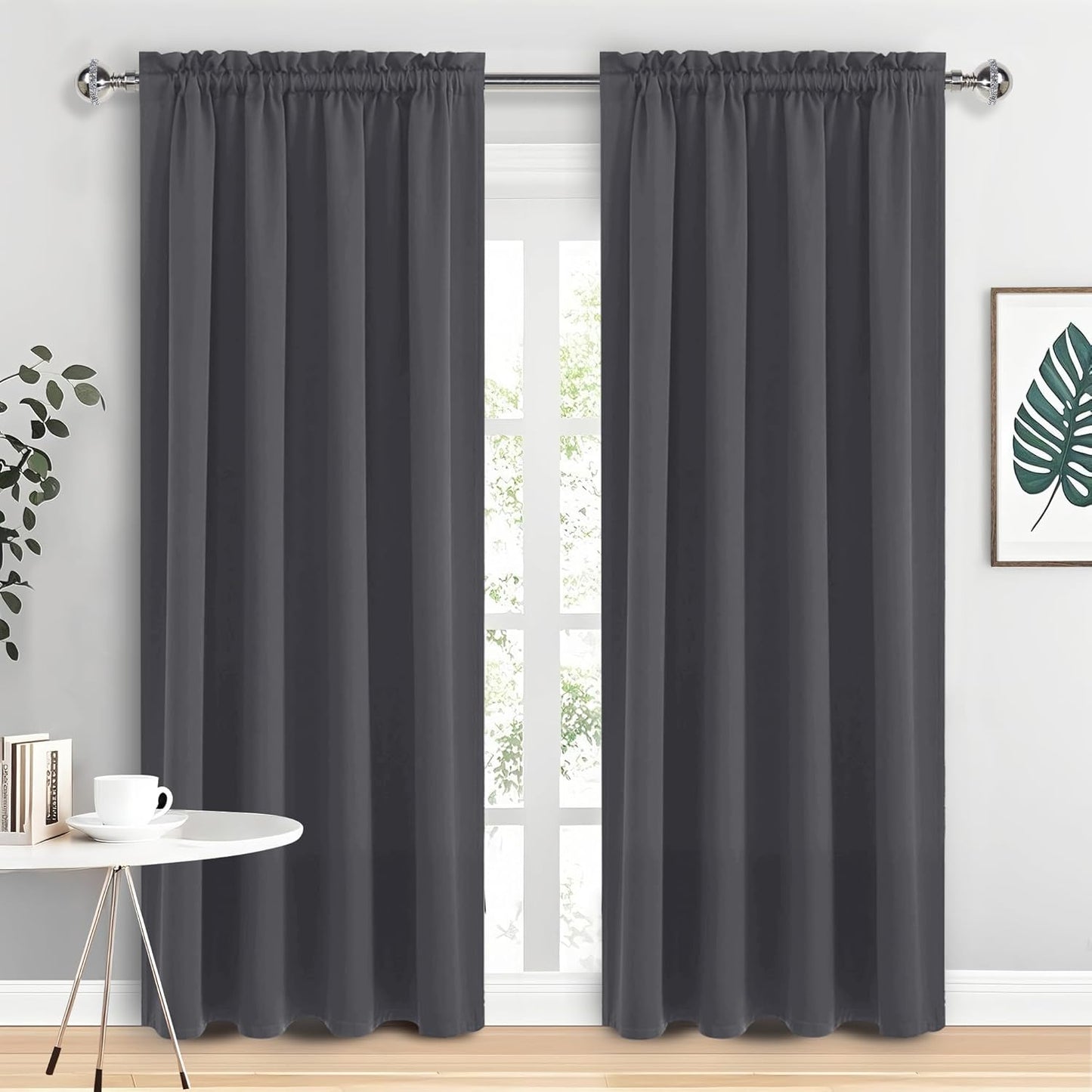 DWCN Blackout Curtains for Living Room 95 Inch Length 2 Panels Set, Solid Thermal Insulated Energy