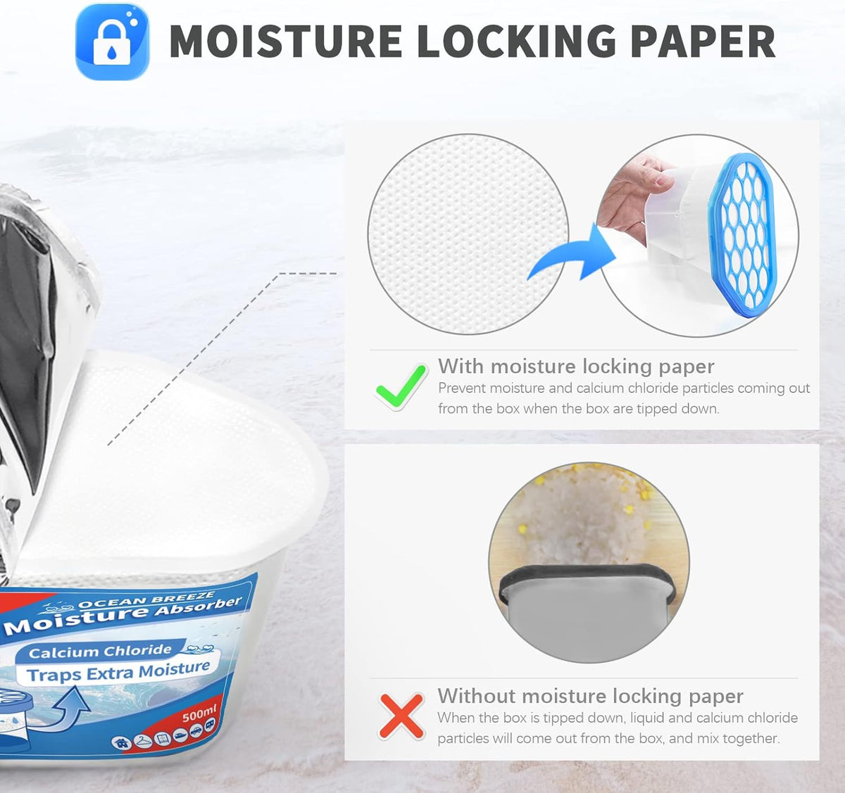 Vacplus Moisture Absorbers 6 Pack, 10.5 Oz Portable Humidity Absorber Boxes for Your Bathroom