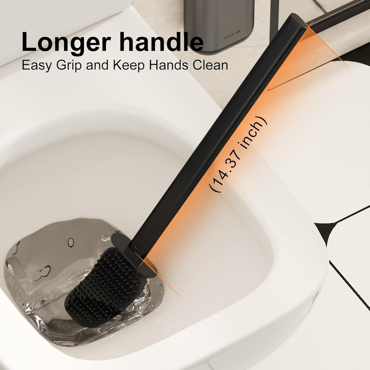 Toilet Brush and Holder Set - Wall Mounted Bathroom Scrub Brush, Toilet Bowl Brush and Plunger Set