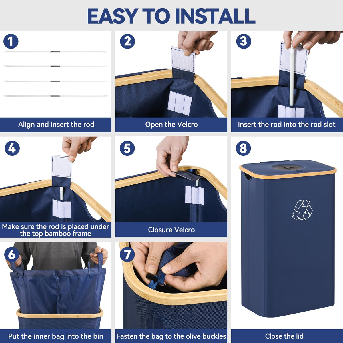 CFGUK Recycling Bin for Kitchen, 26 Gallon 100L Indoor Home Recycle Bin with Lid and 2 Removeable