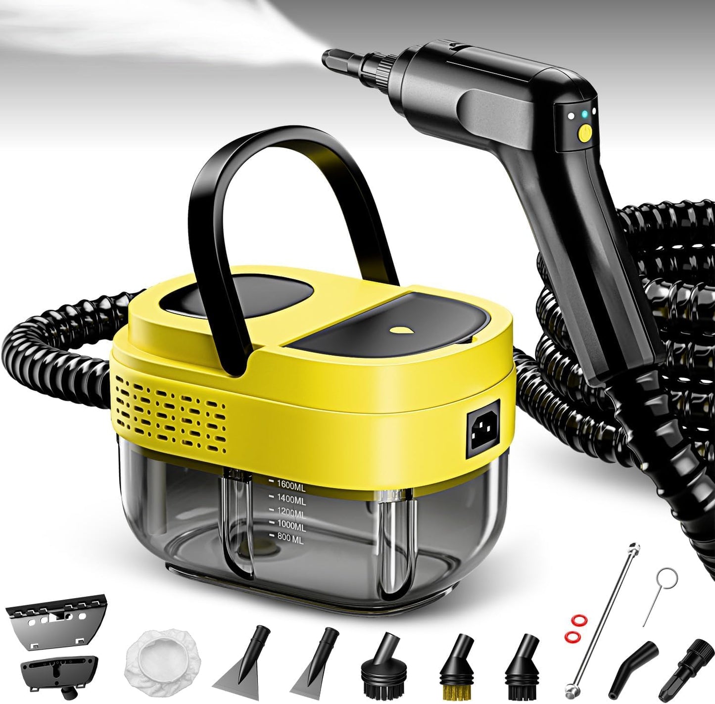 Steam Cleaner,15s Heat-Up,1.6L Tank,3-Level Adjustable Handle,2500W Steamer for Cleaning,Portable