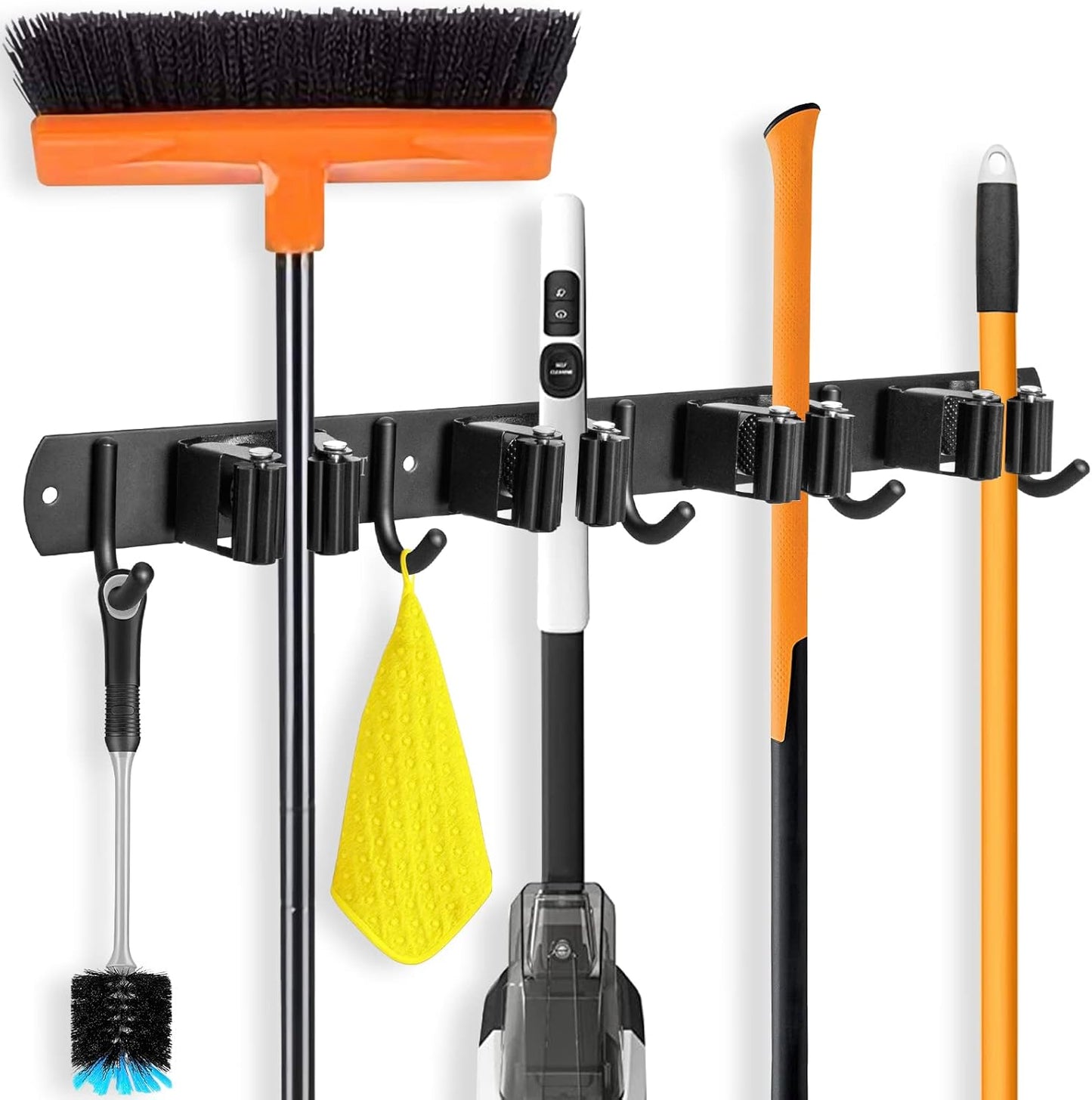 IMILLET Broom and Mop Holder Wall Mounted, Stainless Steel Broom Organizer Heavy Duty Tools