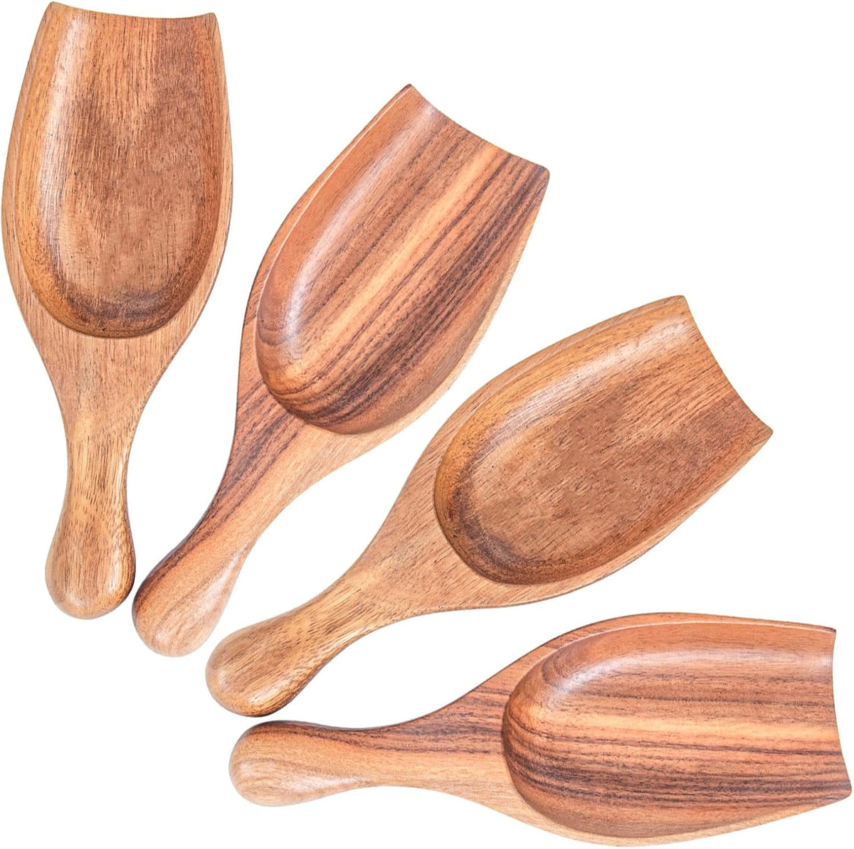 Wooden Coffee Scoop, 4 Pcs Coffee Spoons for Ground Coffee, Tea, Sugar, Wooden Scoops for Jars