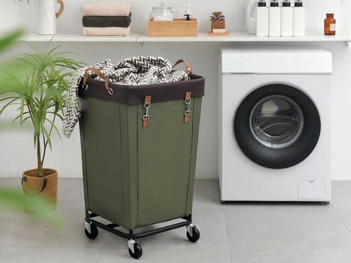 StorageWorks 160L Laundry Basket with Wheels, Large Rolling Hampers for Clothing Organizer, Dirty