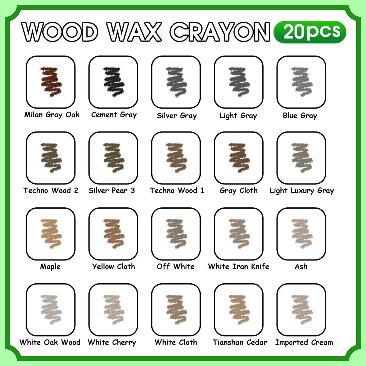 Furniture Markers Touch Up, 20 Colors Wood Filler Sticks, Wood Wax Crayons for Repairing Scratches