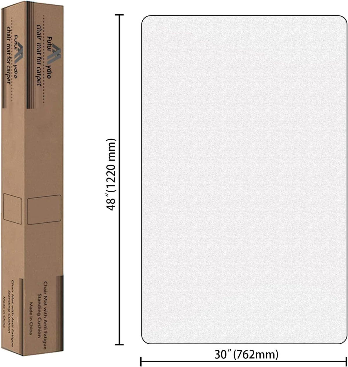 FuturHydro Chair Mat for Hardwood Floor, 30" x 48" Clear Anti-Slip Computer Desk Chair Floor Mat