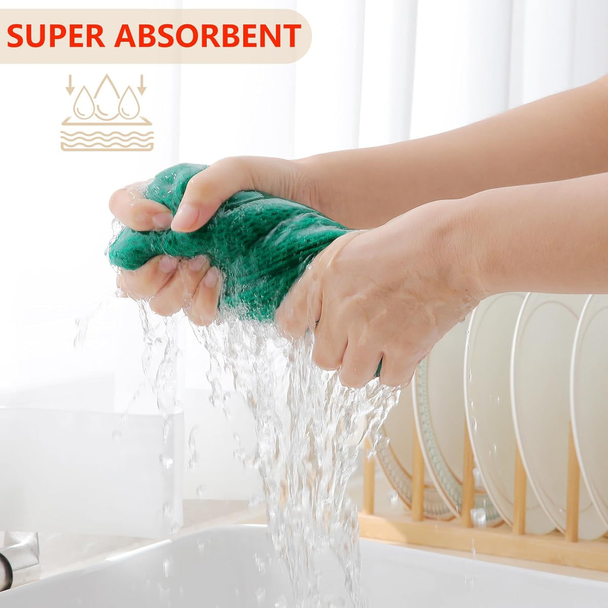 Homaxy 100% Cotton Waffle Weave Kitchen Dish Towels, Ultra Soft Absorbent Quick Drying Cleaning