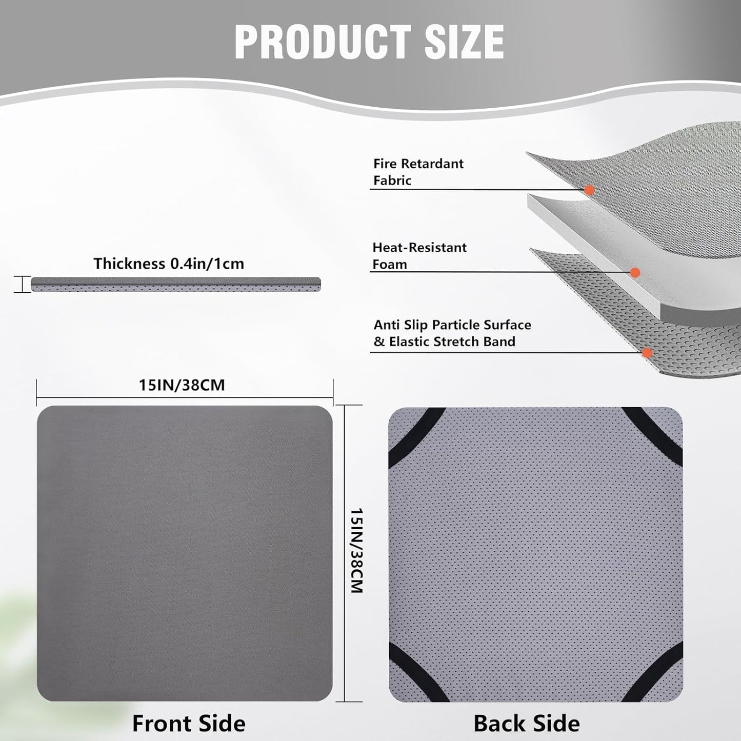 BetterSub Heat Press Mat, 15'' x 15'' Thick Heat-Resistant Foam for Protective Heat Transfer