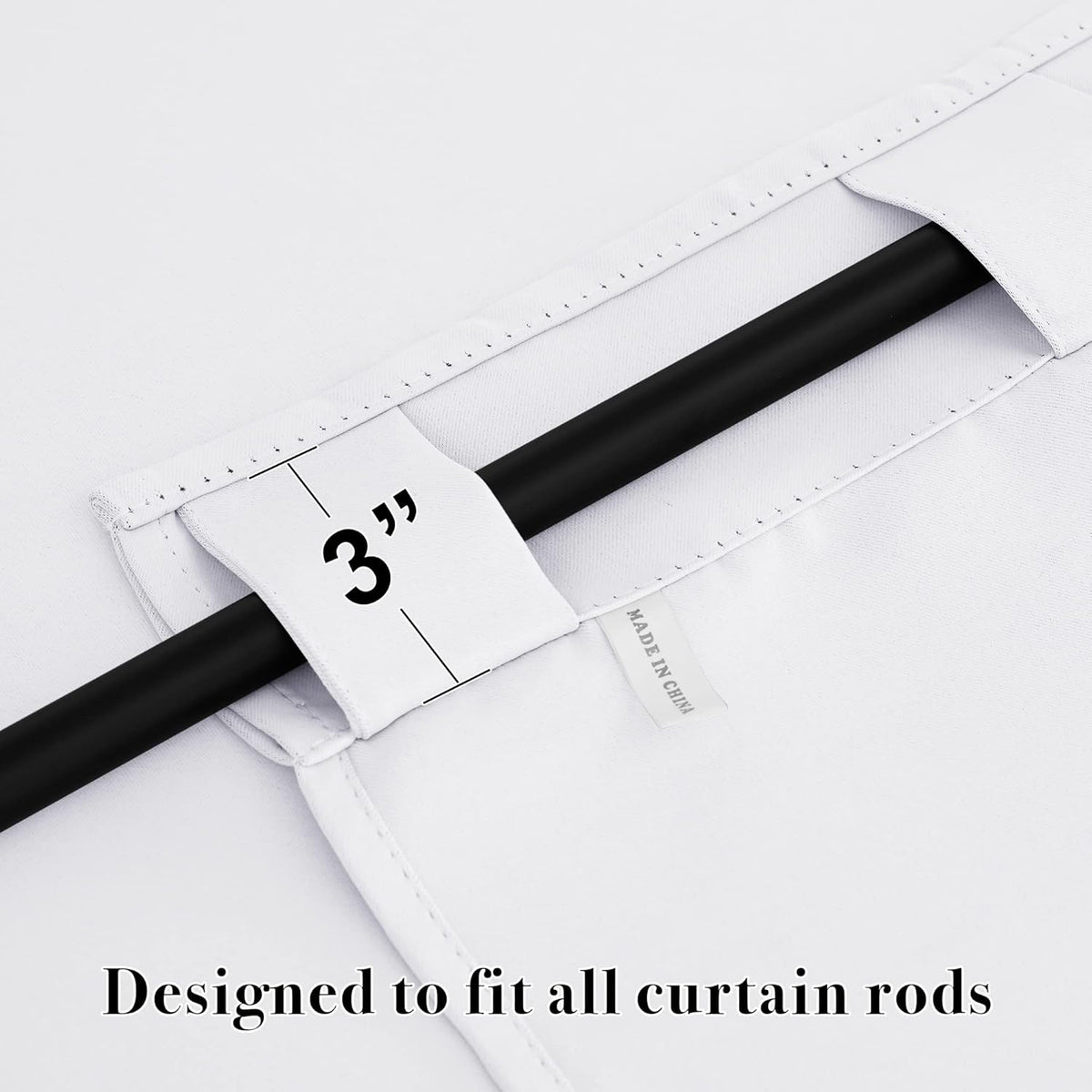 RYB HOME White Short Curtains, Room Darkening Drapes Thermal Insulated Small Window Coverings Full