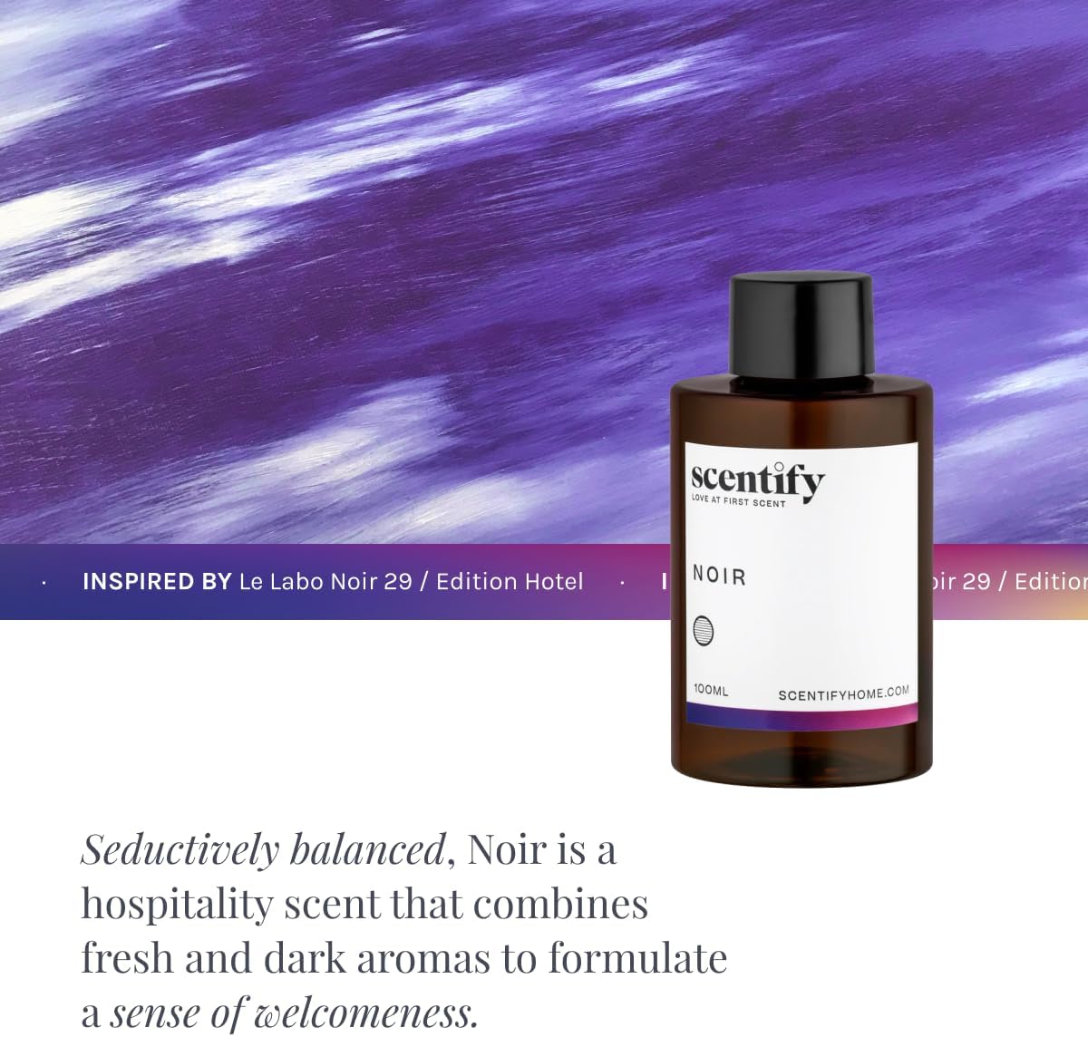 Scentify Noir Aroma Oil Refill Scent for Oil Diffusers - Bergamot, Bay Leaf, Vetiver, Cedar, Musk