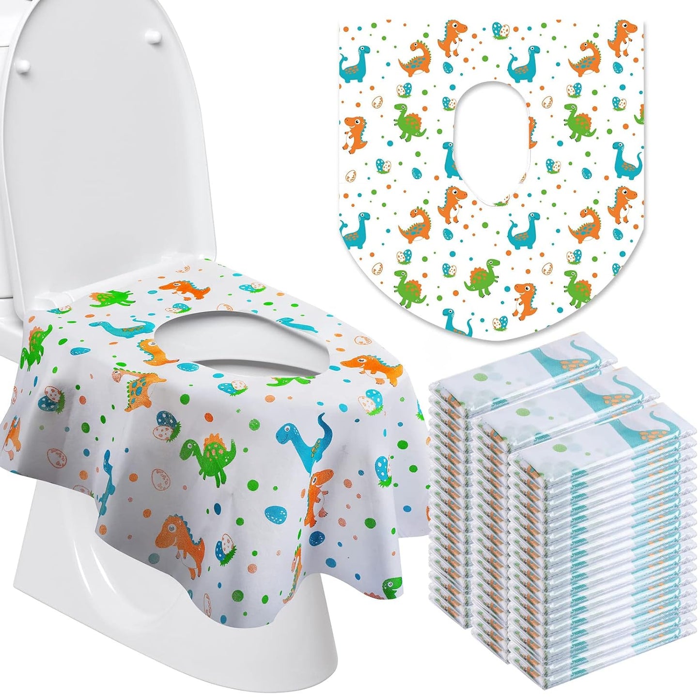 50 Packs Disposable Toilet Seat Covers Extra Large Individually Wrapped for Kids and Adults