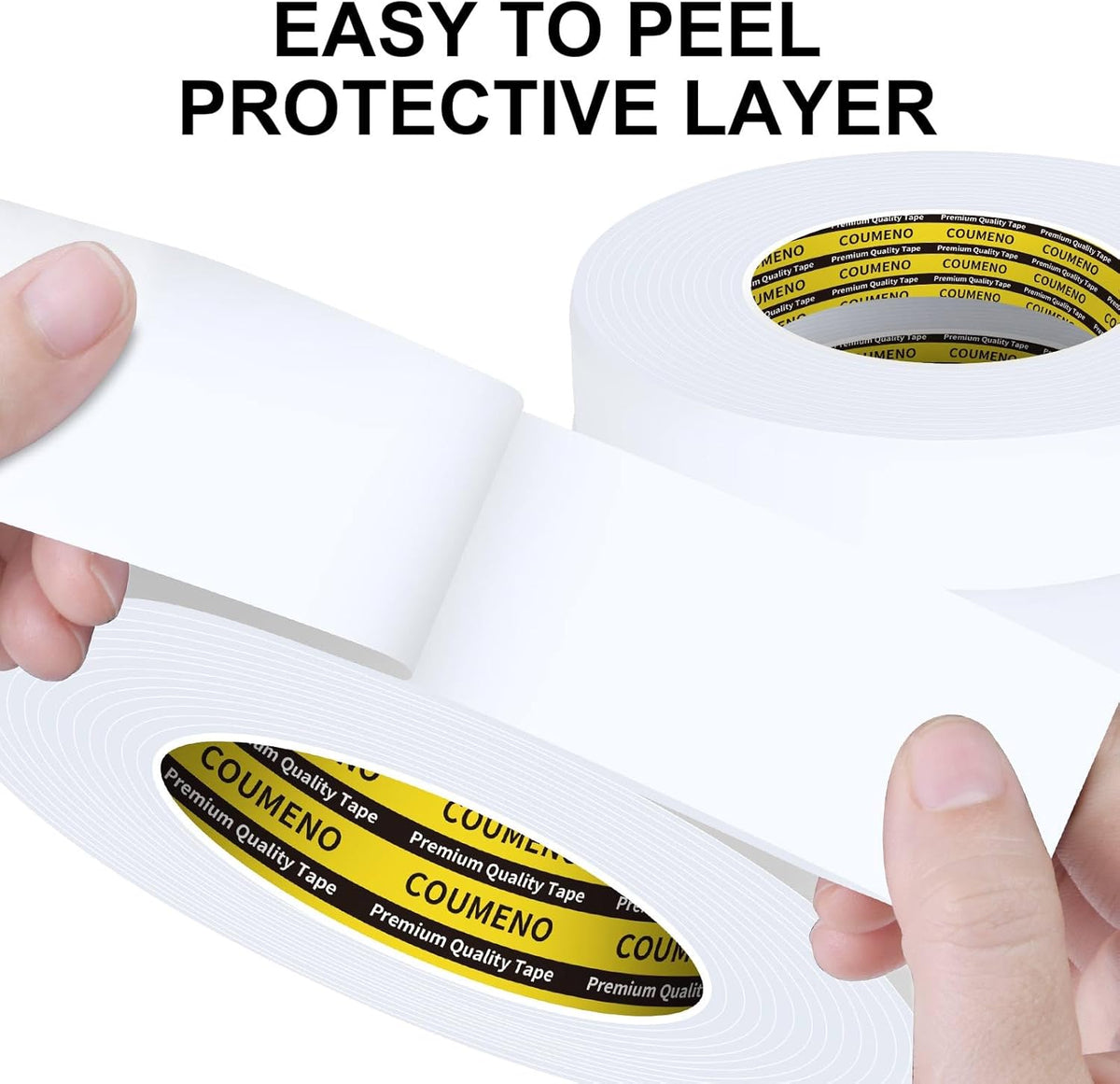 2 Pack Single-Sided Adhesive White Foam Tape, Single-Sided Sealing Strip Foam Pad Sponge Tape