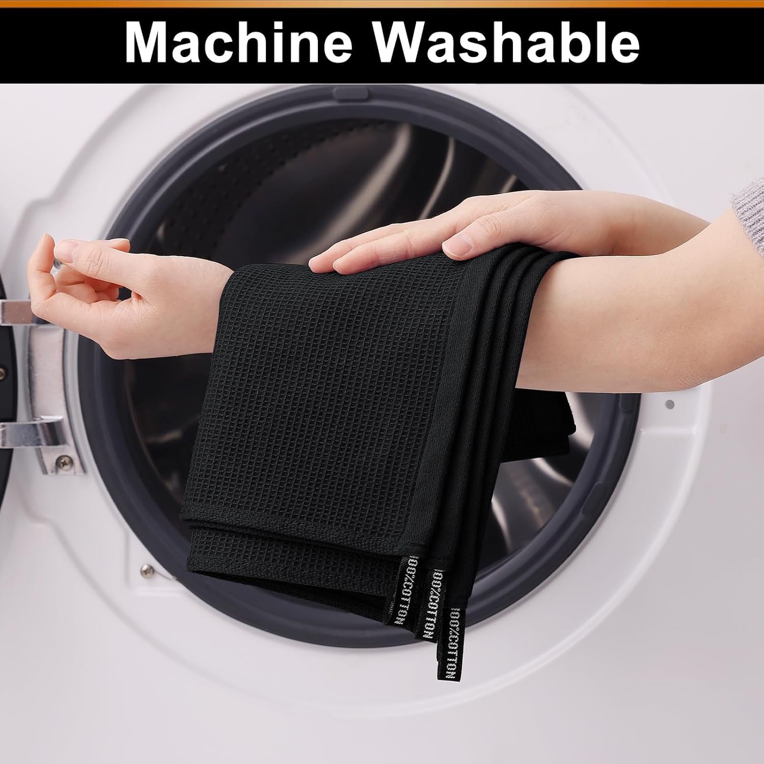 Homaxy 100% Cotton Waffle Weave Dish Cloths - 8 Pack Soft and Absorbent Dish Towels - 12 x 12