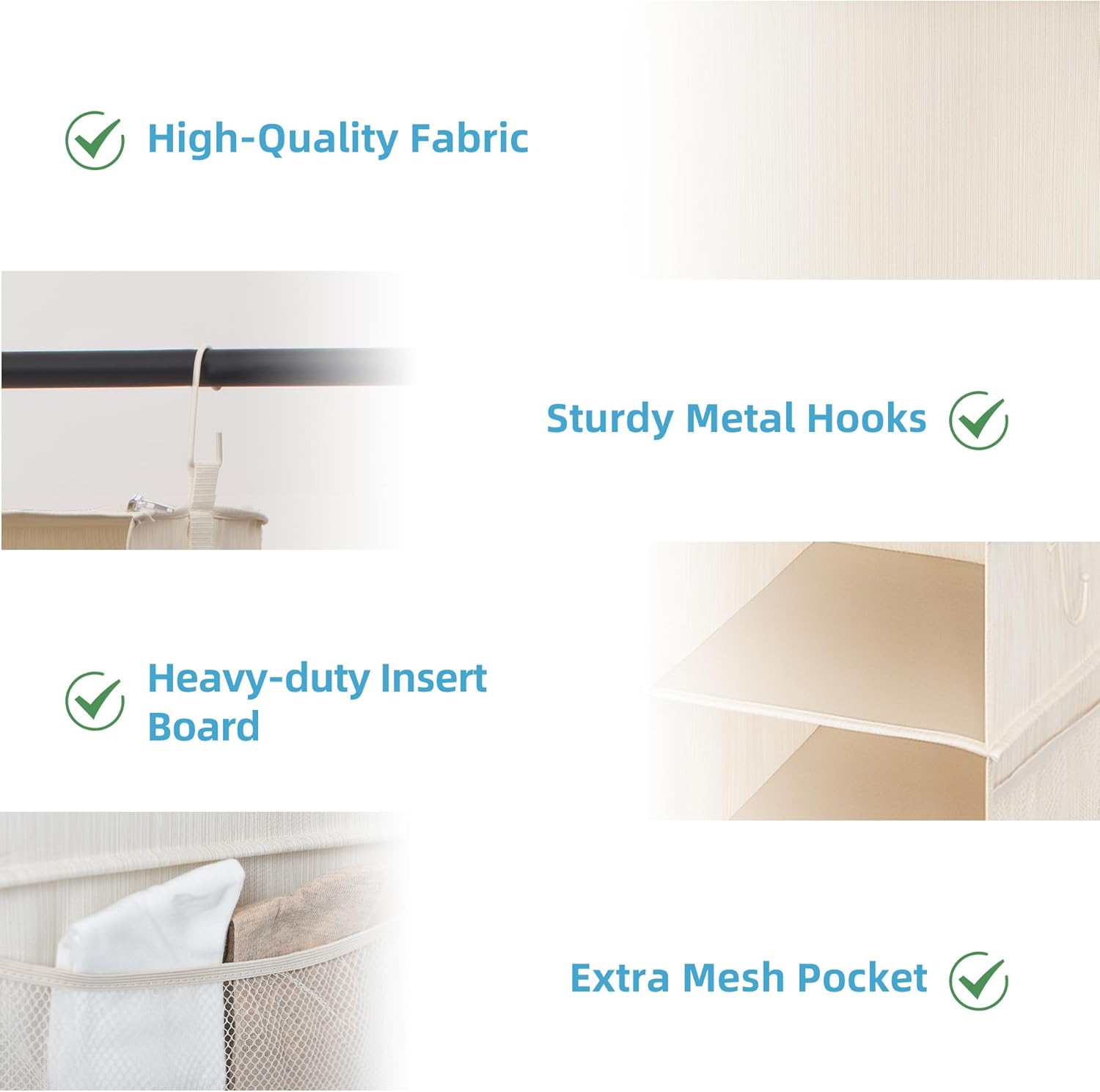 StorageWorks 6-Shelf Closet Organizers, Two 3-Shelf Separable Hanging Shelves for Closet, 12" D x