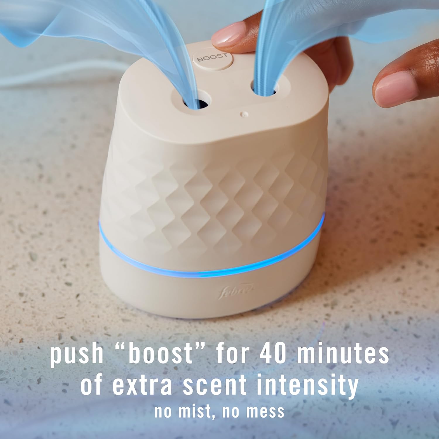 Febreze Plug Scent Booster Starter Kit, Oil Diffuser, Air Freshener Plug in, Continuous Scent