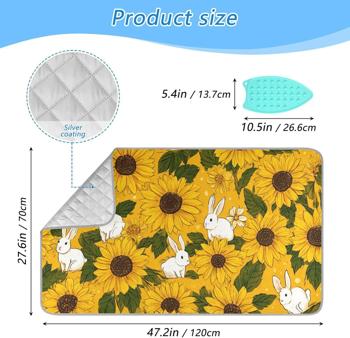 Ironing Mat Portable Ironing Pad Ironing Blanket for Table Top Heat Resistance Double-Side Using