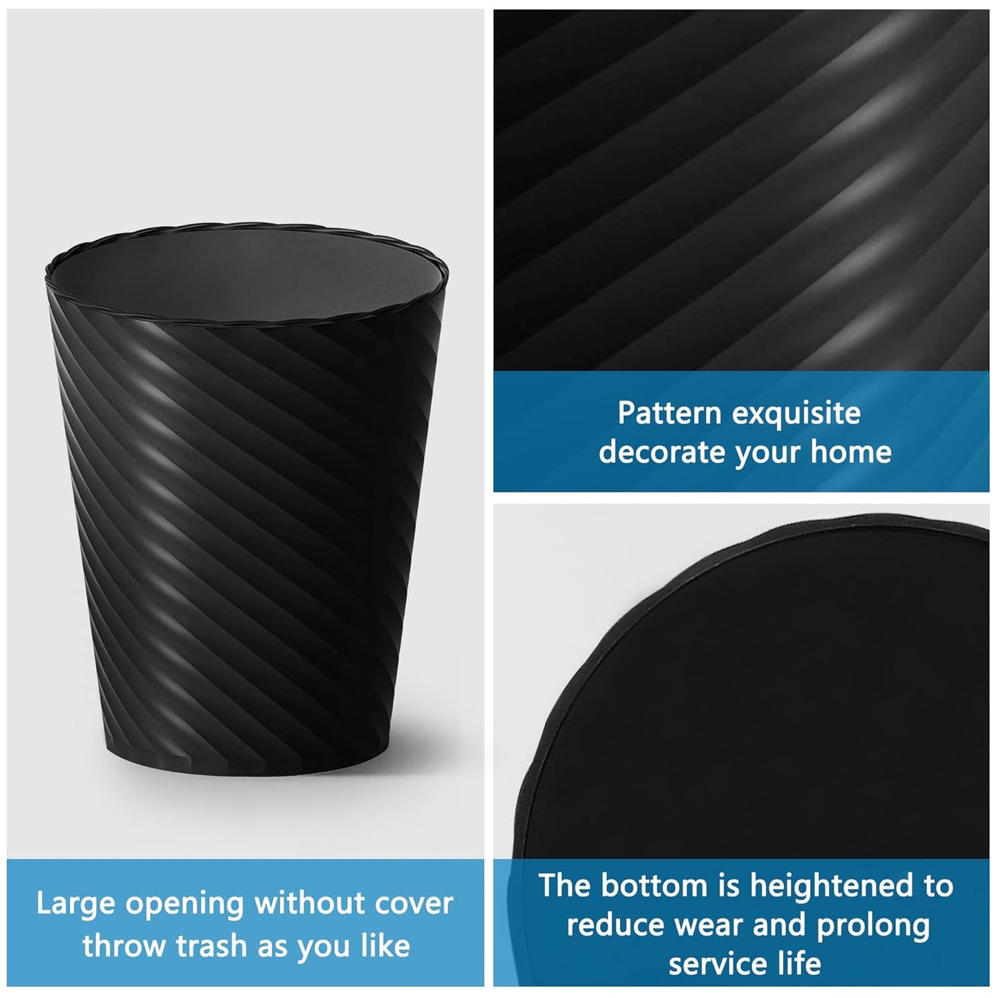 Bathroom Trash Can, 3 Pack 1.8 Gallons Small Trash Can with Trash Bags, Bathroom Garbage Can