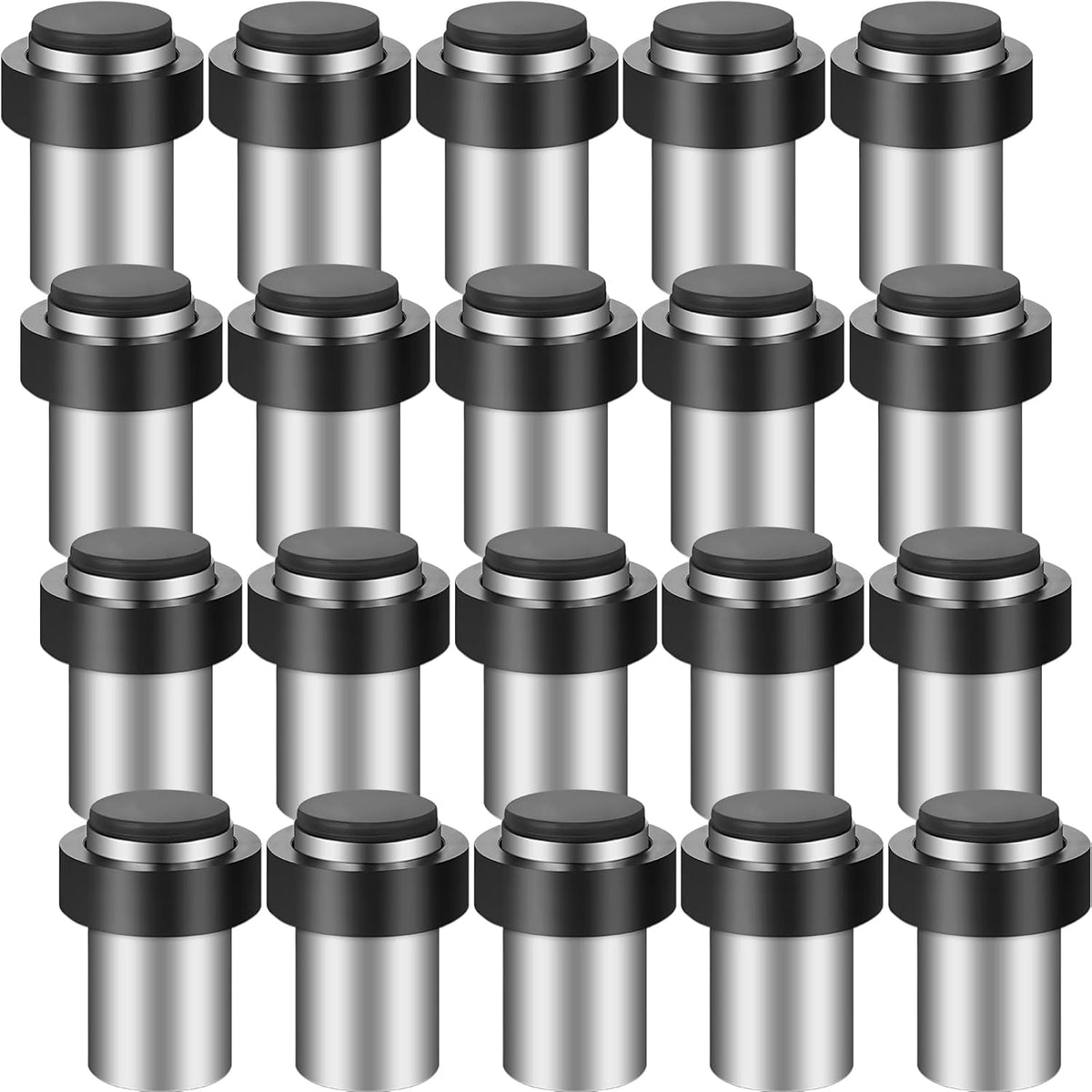 Chumia 20 Pcs Door Stopper Mounted Floor Stops Stainless Steel Cylindrical Stopper Modern