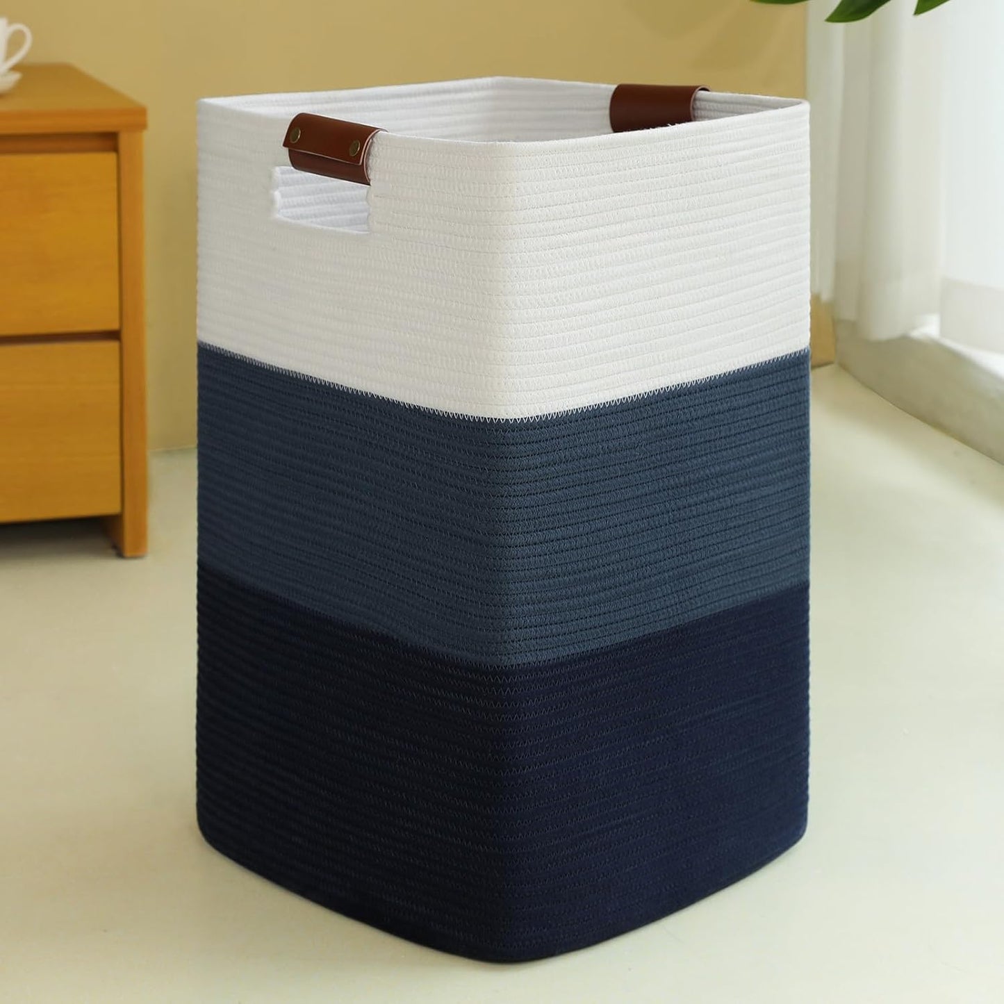 Laundry Hamper 96L Extra Large Laundry Basket, Woven Blanket Basket, Cotton Woven Storage Hamper