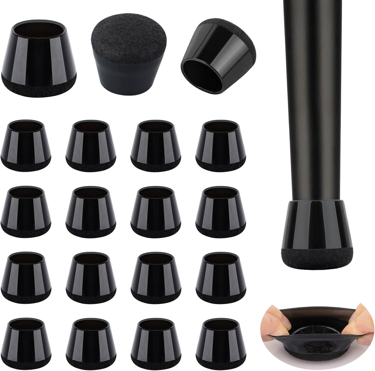 16 Pcs New Chair Leg Protectors for Hardwood Floors, Silicone Chair Leg Floor Protectors, Floor