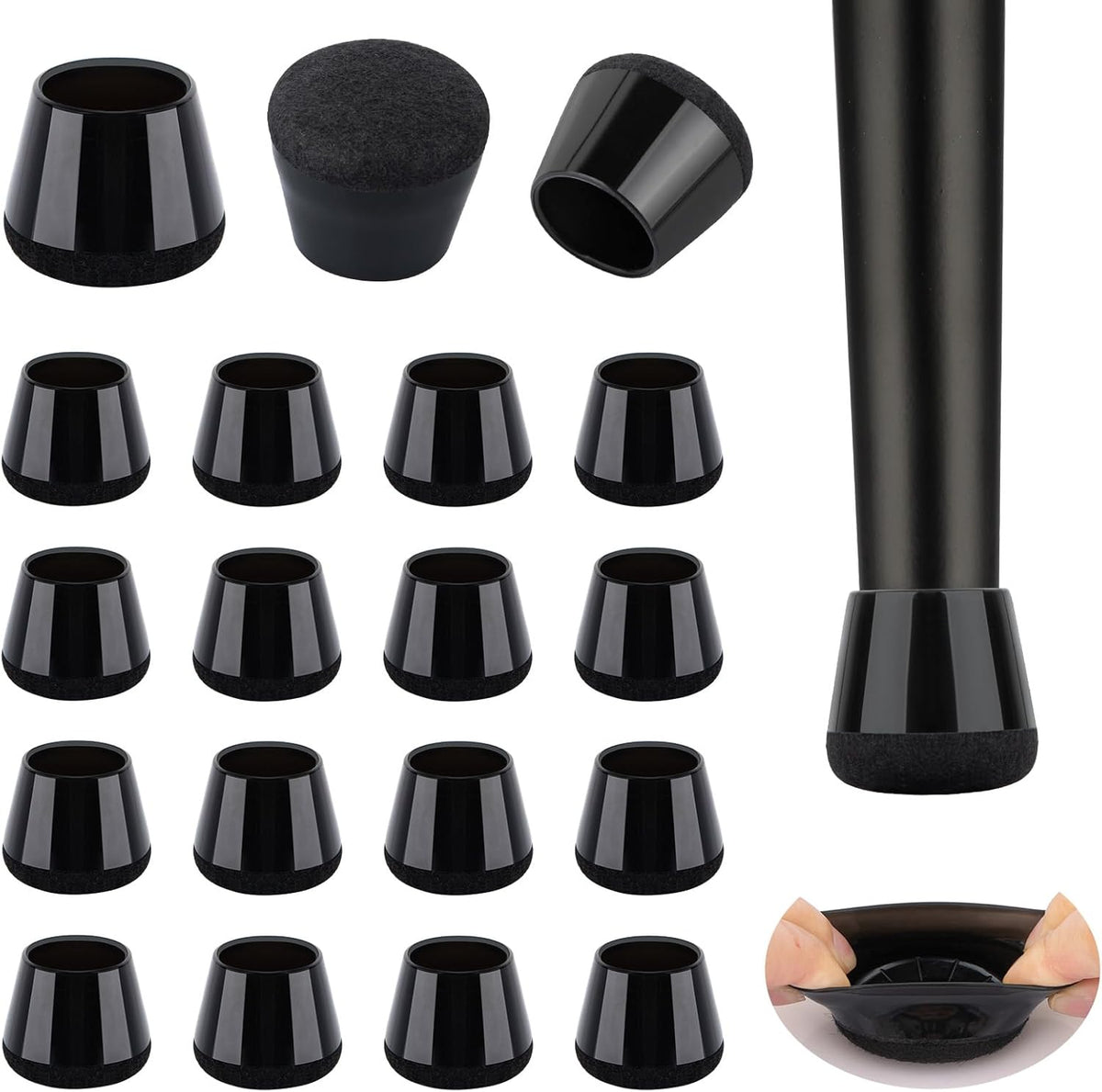 16 Pcs New Chair Leg Protectors for Hardwood Floors, Silicone Chair Leg Floor Protectors, Floor