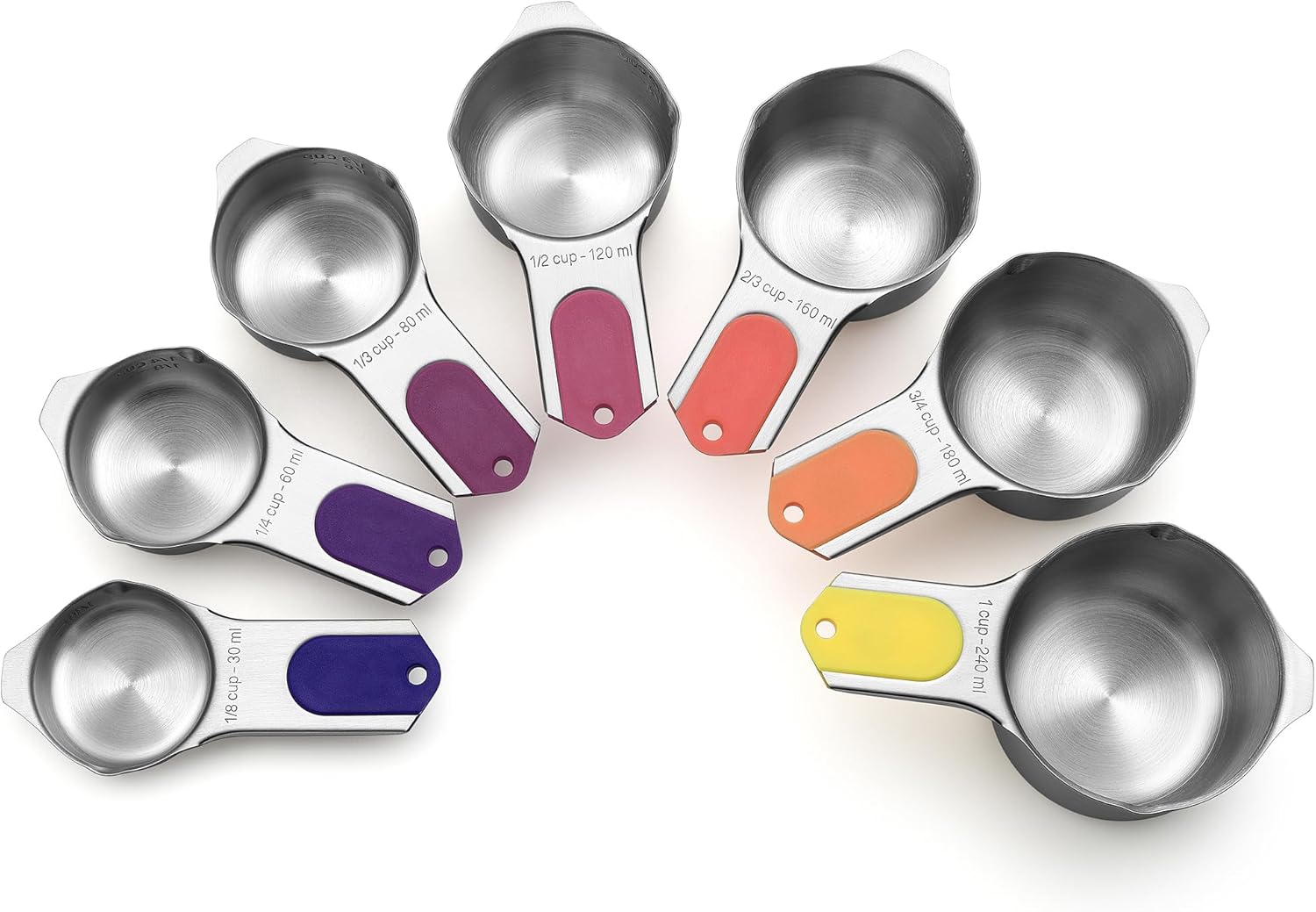 Spring Chef Magnetic Stainless Steel Measuring Cups, Patented, Kitchen Tools with Easy to Read