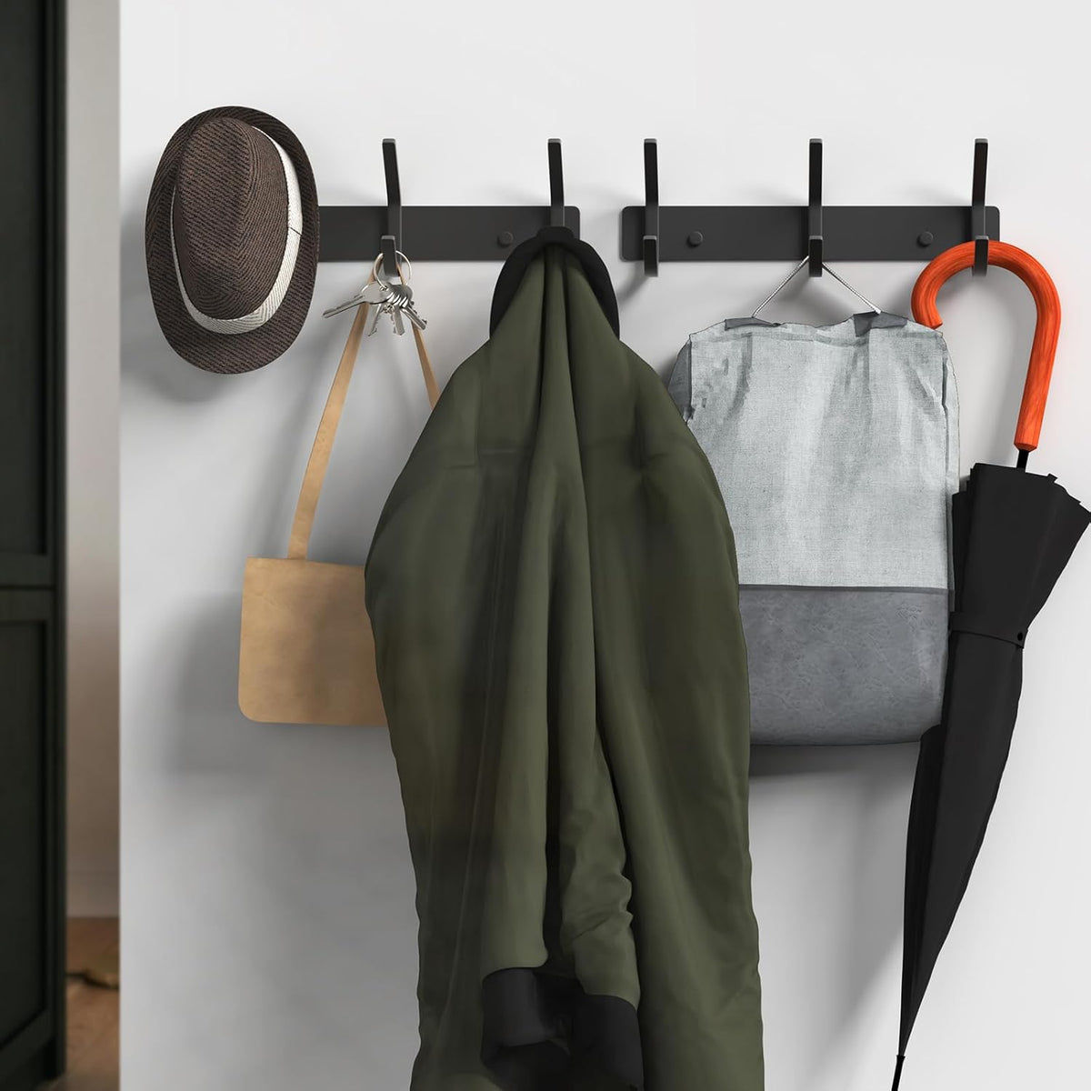 VAEHOLD 2PACK Coat Hooks Wall Hook for Hanging Clothes Robes Towels Hats Heavy Duty Coat Hanger