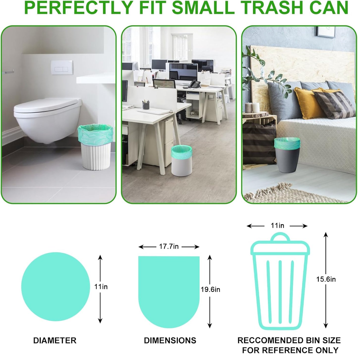 4 Gallon Biodegradable Trash Bags - Inwaysin Bulk 100 Count Unscented Compostable Garbage Bags for