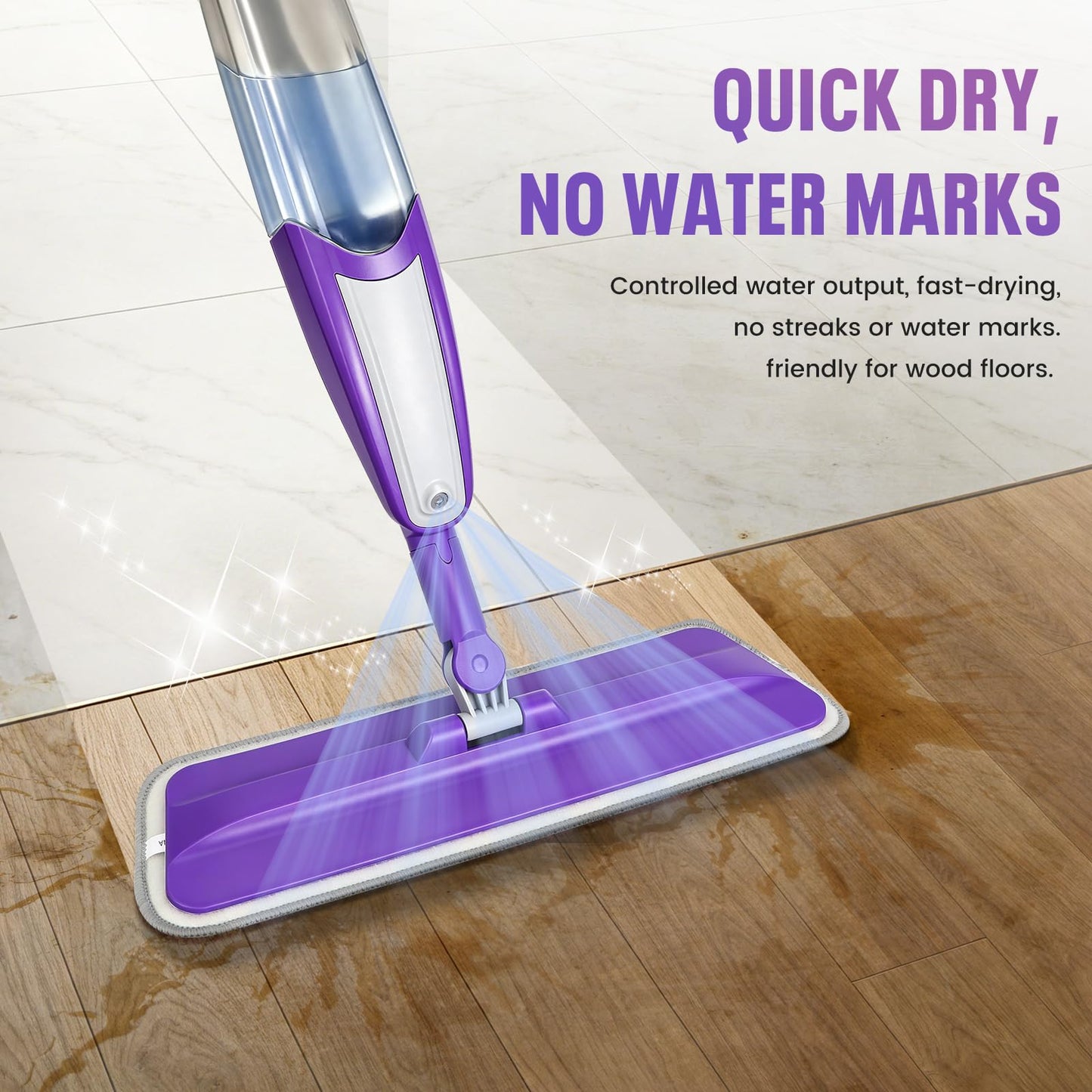 Beyoco Spray Mop for Hardwood Floors Cleaning with 3 Washable Pads