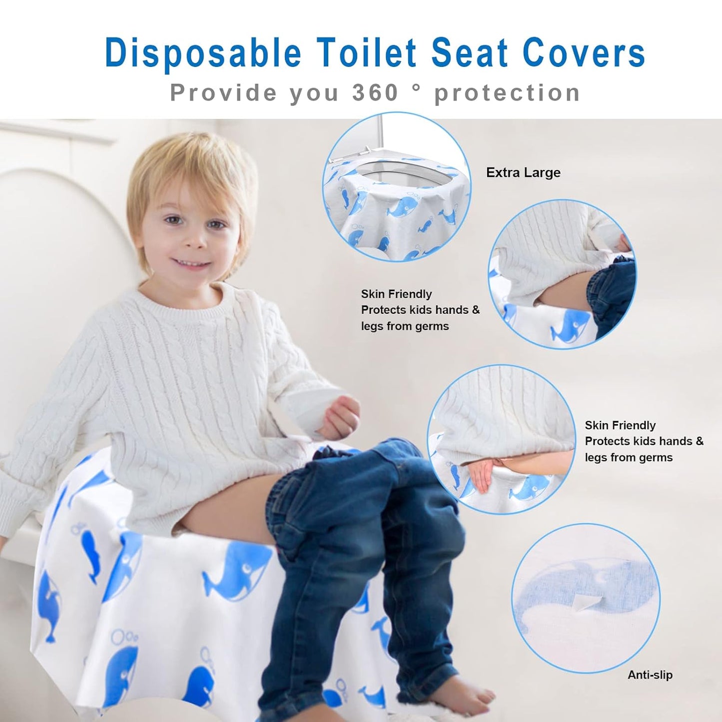 41 Pack Toilet Seat Covers Disposable, Extra Large Disposable Toilet Seat Covers for Adults