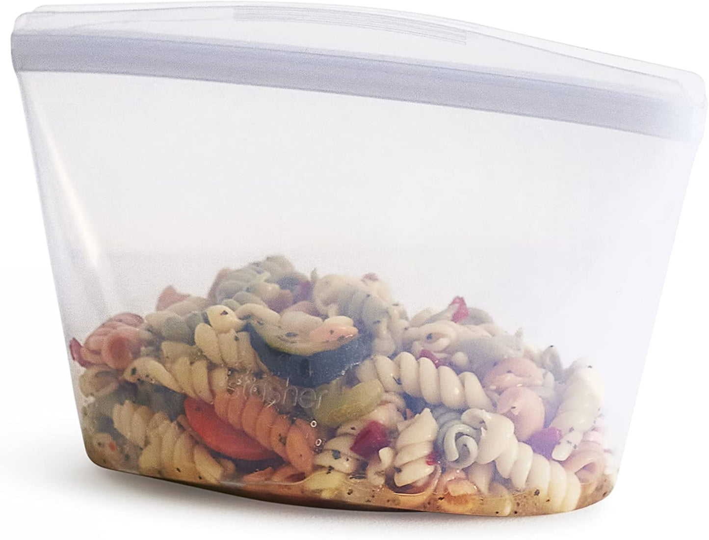 Stasher Premium Silicone Reusable Food Storage Bowl, 4-Cup, Clear, Microwave, Sous Vide