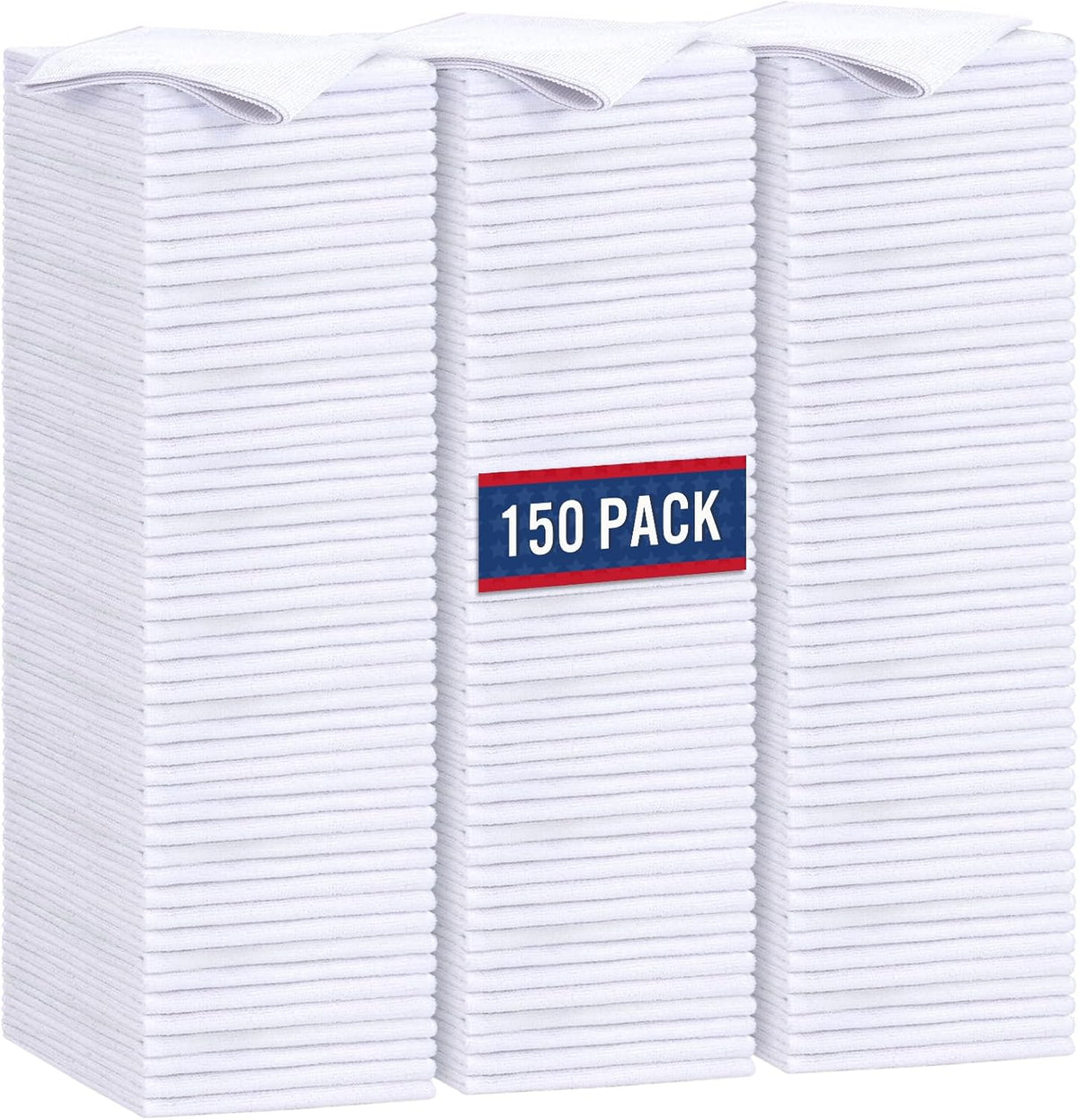 GLIMGLINT White Microfiber Cleaning Cloth, 150 Pack Microfiber Towels for Cars, Lint Free