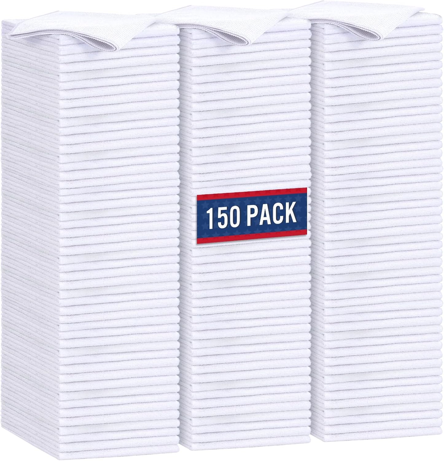 GLIMGLINT White Microfiber Cleaning Cloth, 150 Pack Microfiber Towels for Cars, Lint Free