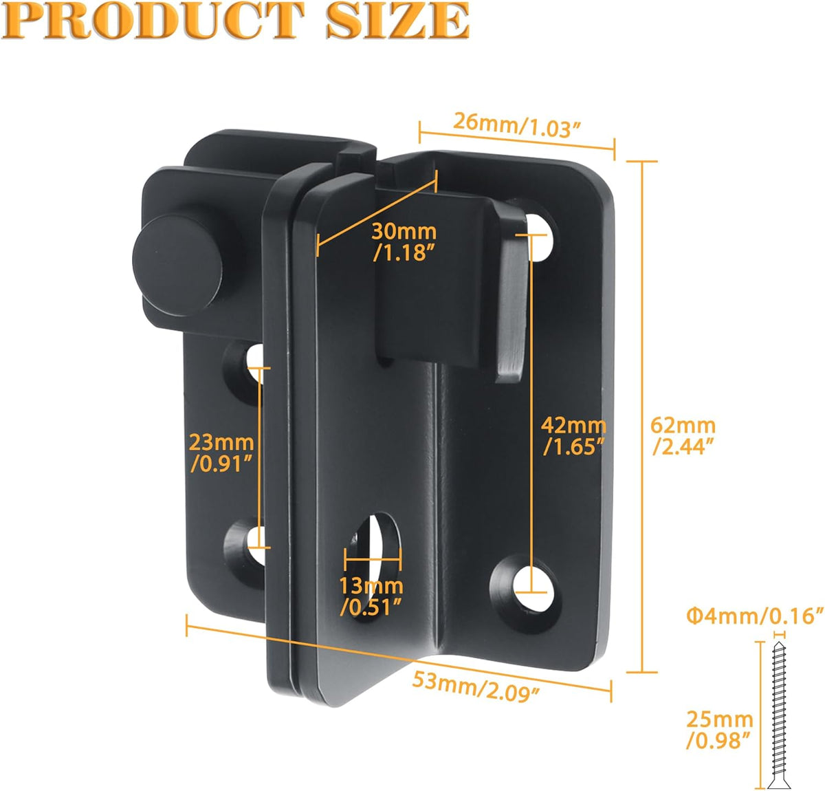 Alise Flip Latch Gate Latch,Black Shed Door Latch Barn Door Lock Shed Lock Shed Latch,Stainless