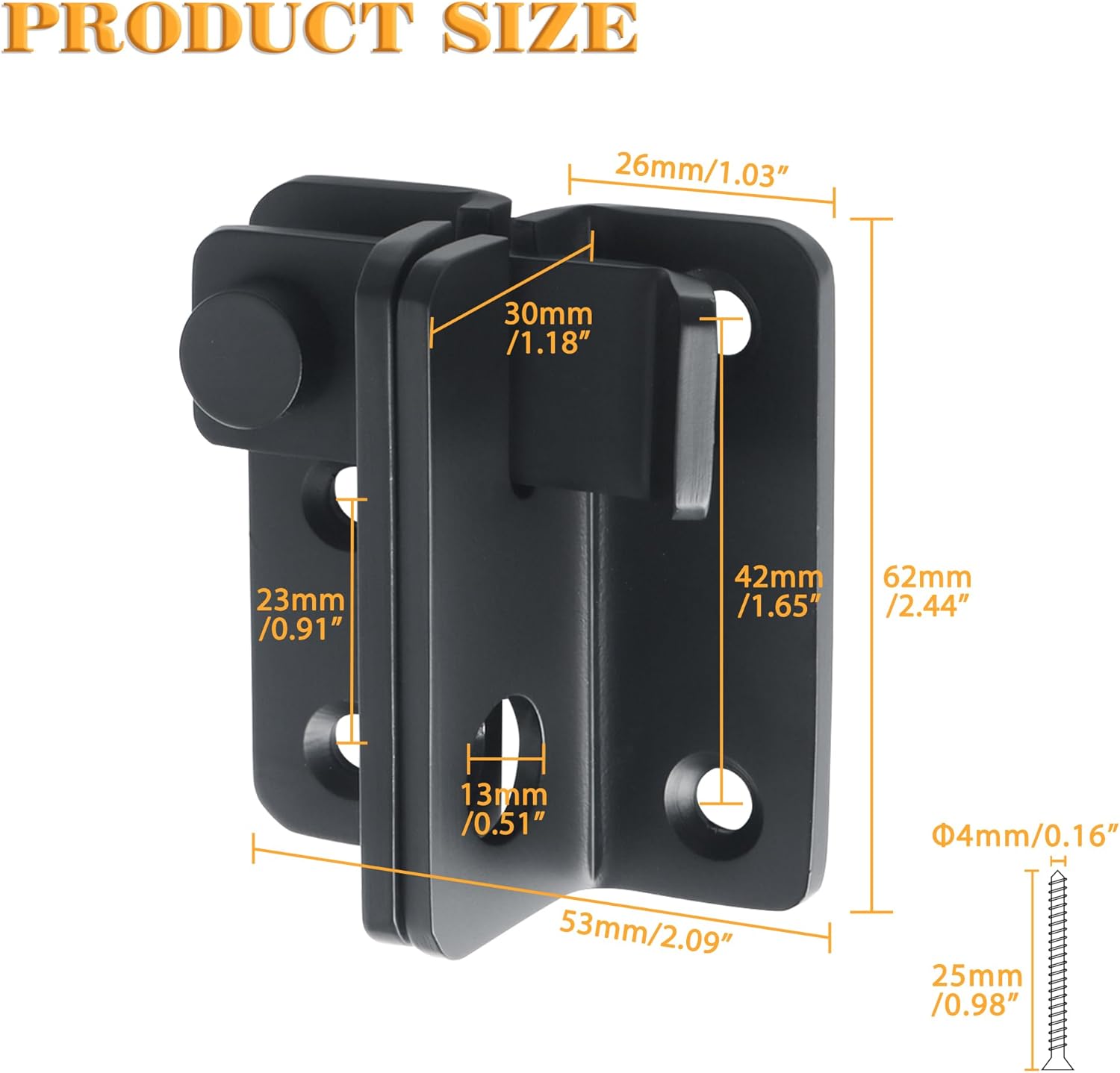 Alise Flip Latch Gate Latch,Black Shed Door Latch Barn Door Lock Shed Lock Shed Latch,Stainless