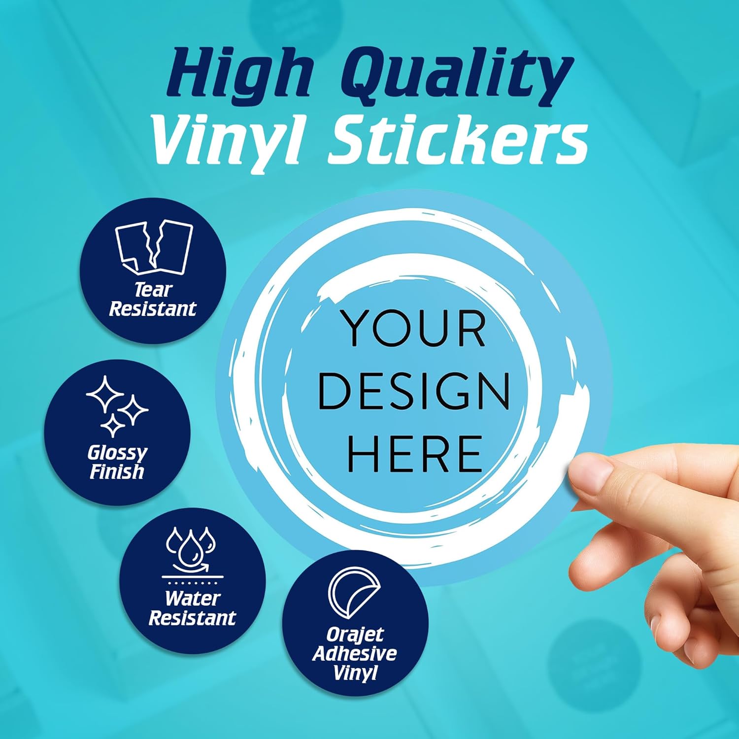 100 Custom Vinyl Stickers - Upload Your own Image, Text, Design, Logo - Personalized Logo Labels