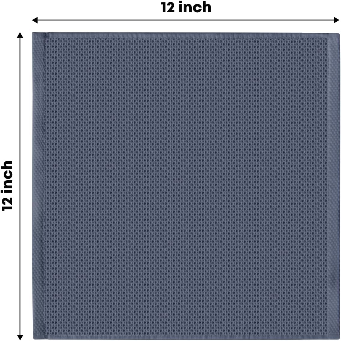 Artoid Mode 100% Cotton Dark Grey Waffle Weave Kitchen Dish Cloths, 12x12 Inch Ultra Soft Absorbent