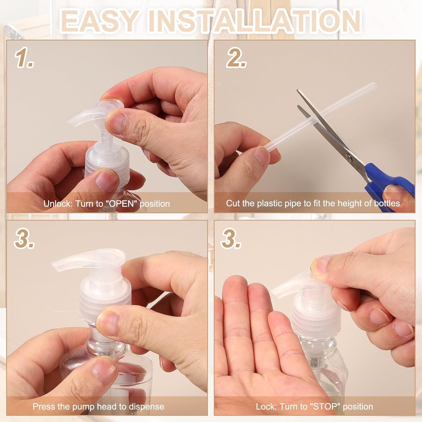 uxcell 8 Pcs Soap Dispenser Pump Heads Soap Dispensers Top Pumps Replacement Switch Pumphead for