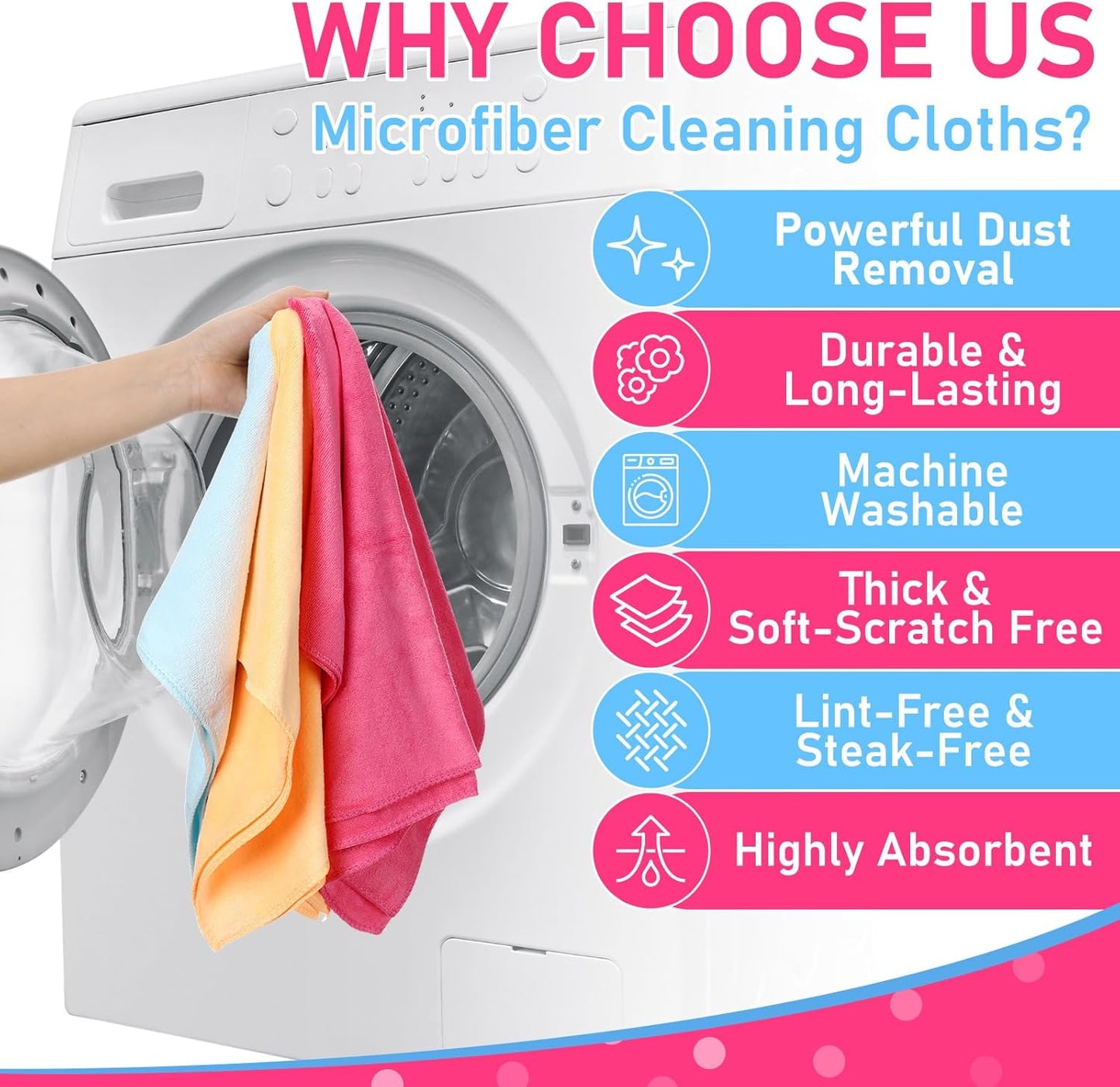 Newwiee 6 Pcs Extra Large Microfiber Cleaning Cloth 30" x 20" Washable Reusable Microfiber Towel