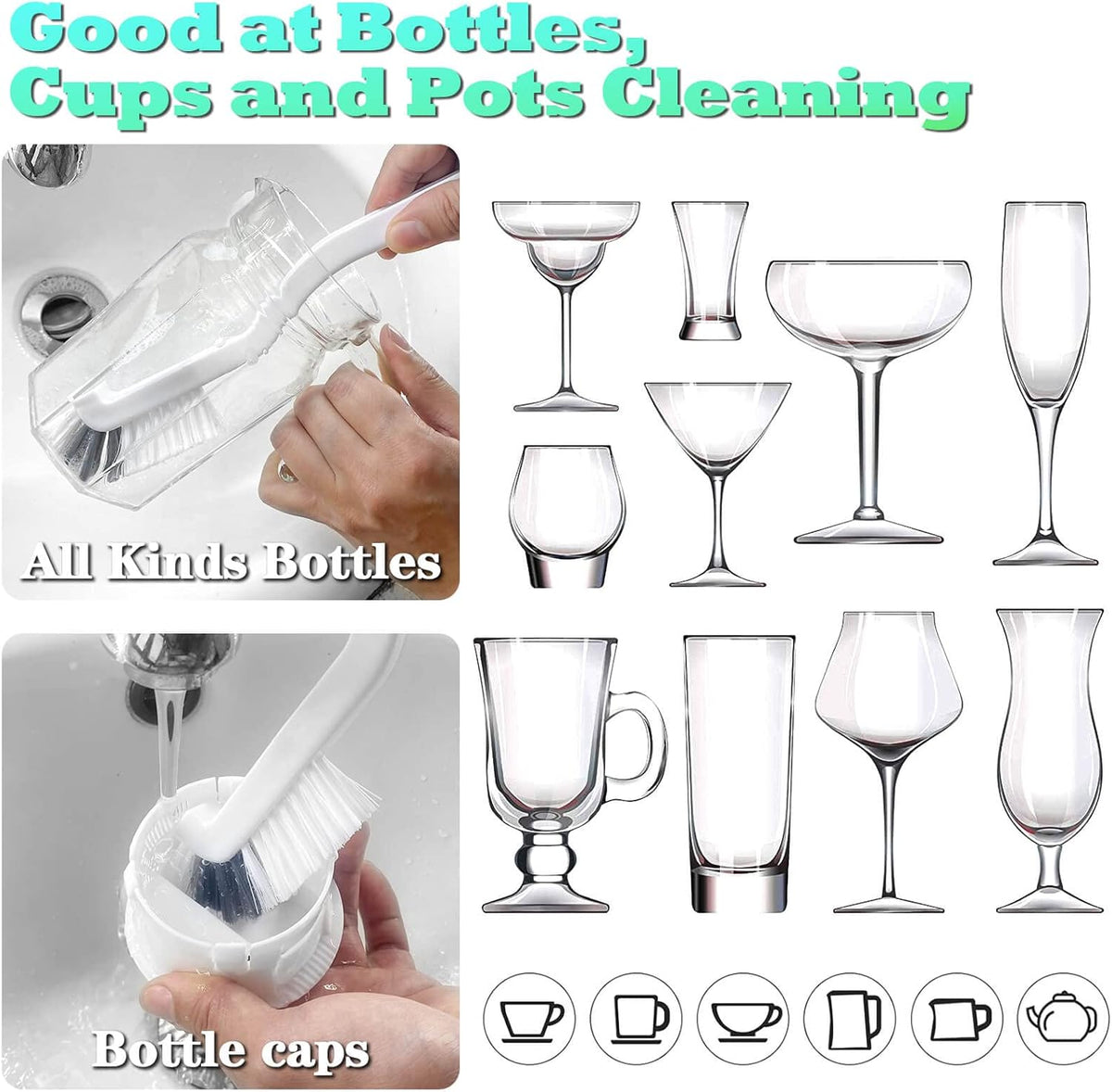 2Pcs Cleaning Brushes, Multi-Purpose Right Angle Brush Scrubbing Kitchen Coffeeroom Tearoom Deep