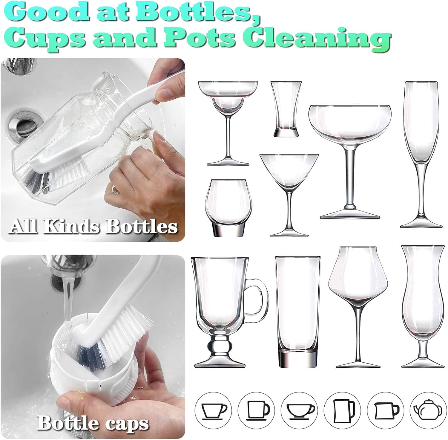 2Pcs Cleaning Brushes, Multi-Purpose Right Angle Brush Scrubbing Kitchen Coffeeroom Tearoom Deep