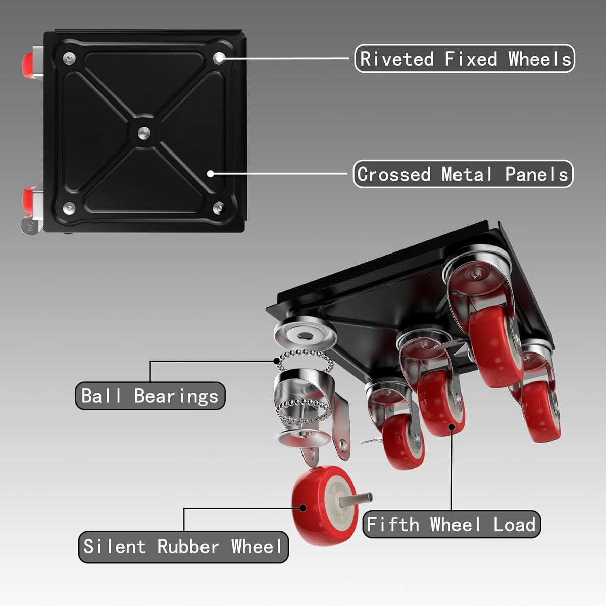 Furniture Dolly,Furniture Movers with 5 Wheels,Carbon Steel Panel Heavy Duty Dolly,Furniture Lifter