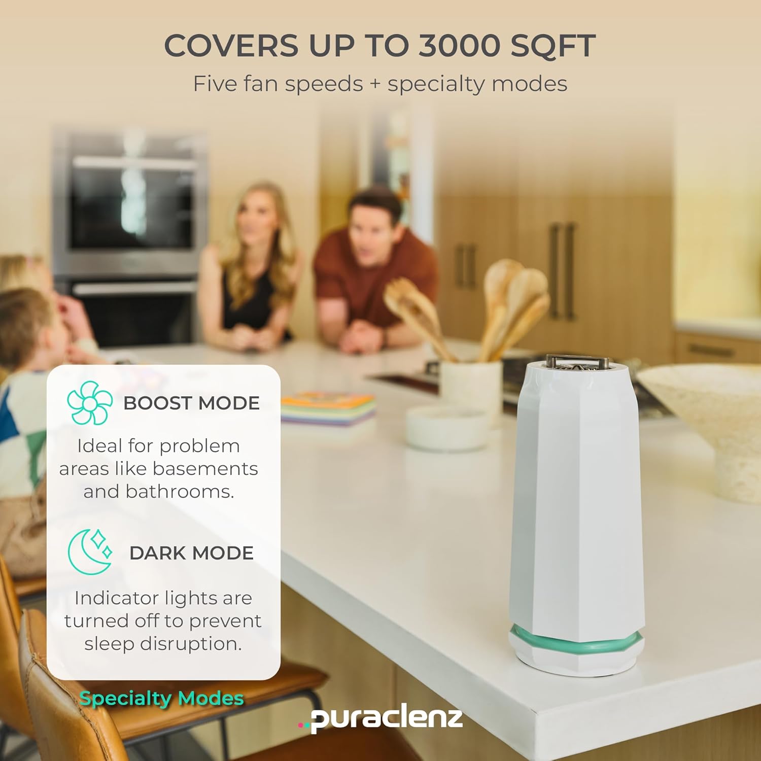 Puraclenz Photon P3000X Air Purifier for Home, Air & Surface Purification, Up to 3000 sqft, Removes
