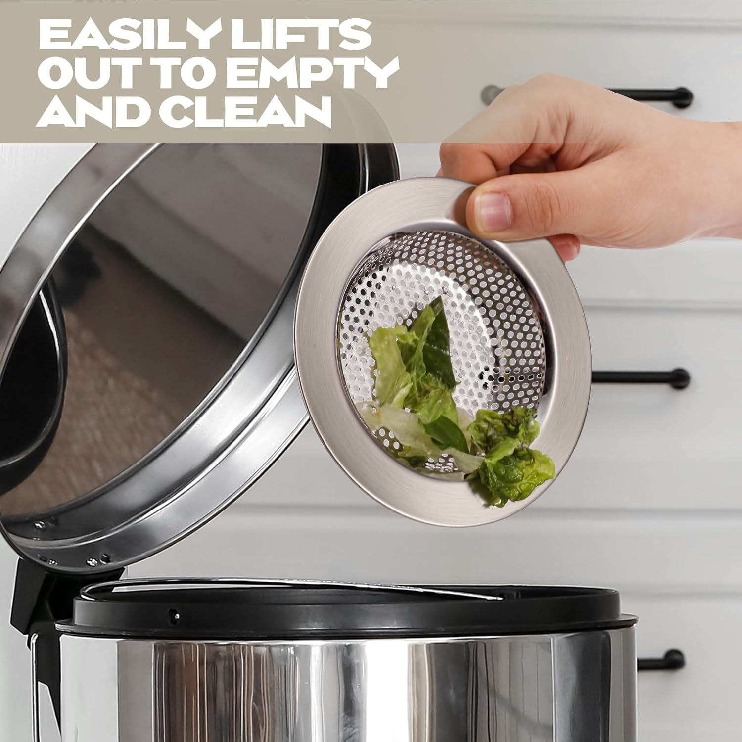 Retisee 2 Pcs Sink Strainer Stainless Steel Kitchen Sink Drain Strainer Basket Cover Mesh Hair Food