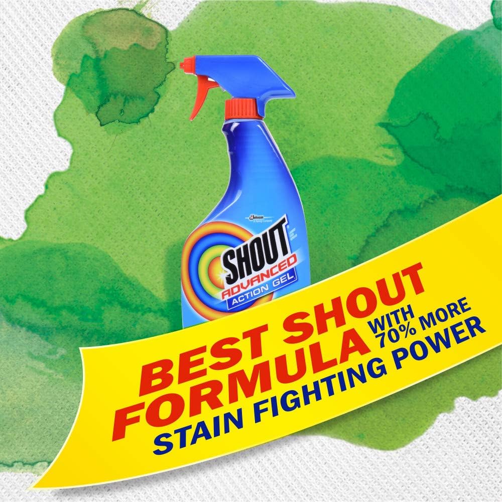Shout Advanced Laundry Stain Remover Gel for Clothes Laundry, Breaks down stubborn, dried-in, and