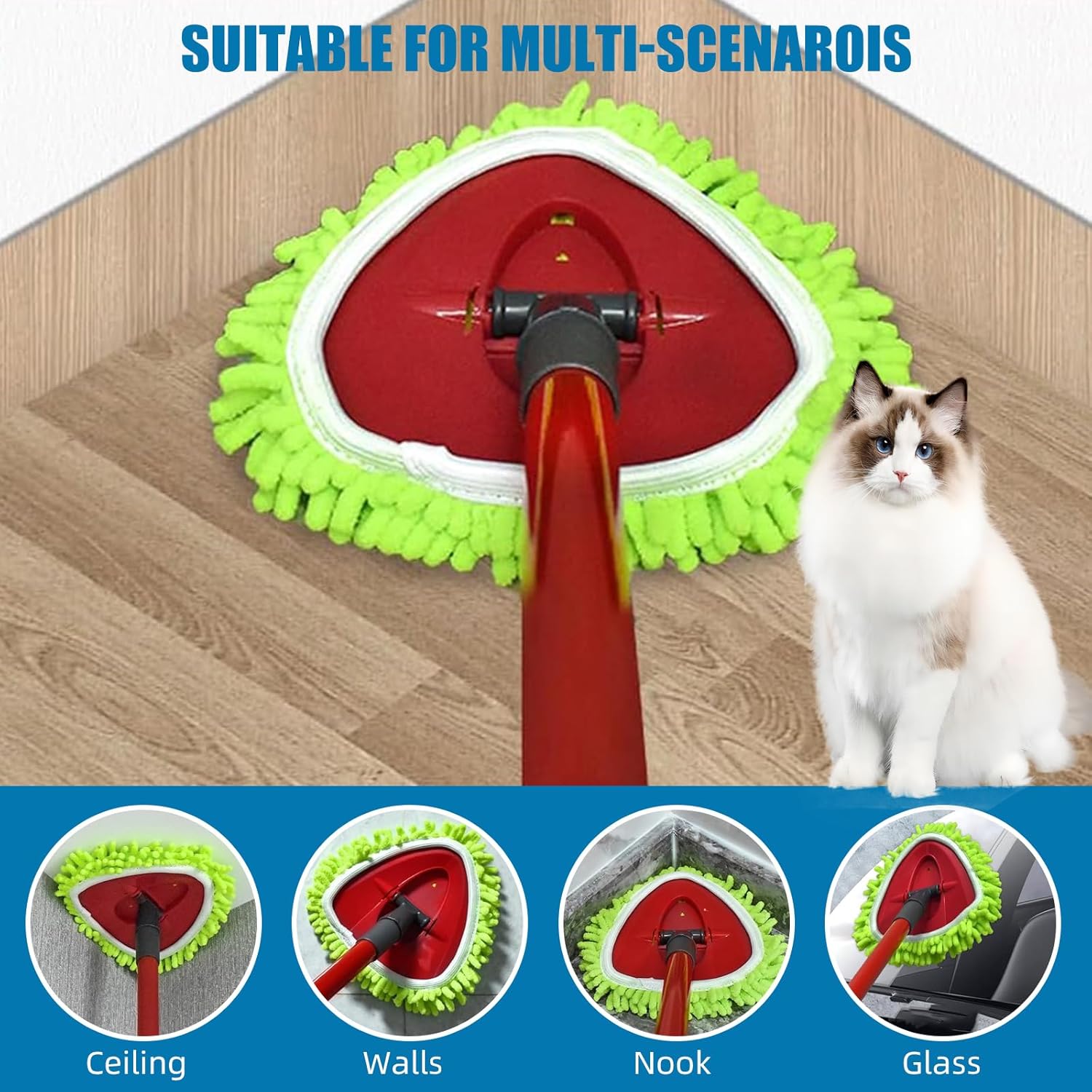 Mop Heads Replacements Compatible with Ocedar RinseClean 2-Tank System 3 Pack Spin Mops Refill