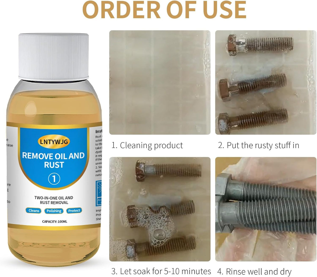 Industrial Strength Rust Remover, Penetrating Rust Removal for Steel, Stainless Steel, Wrought