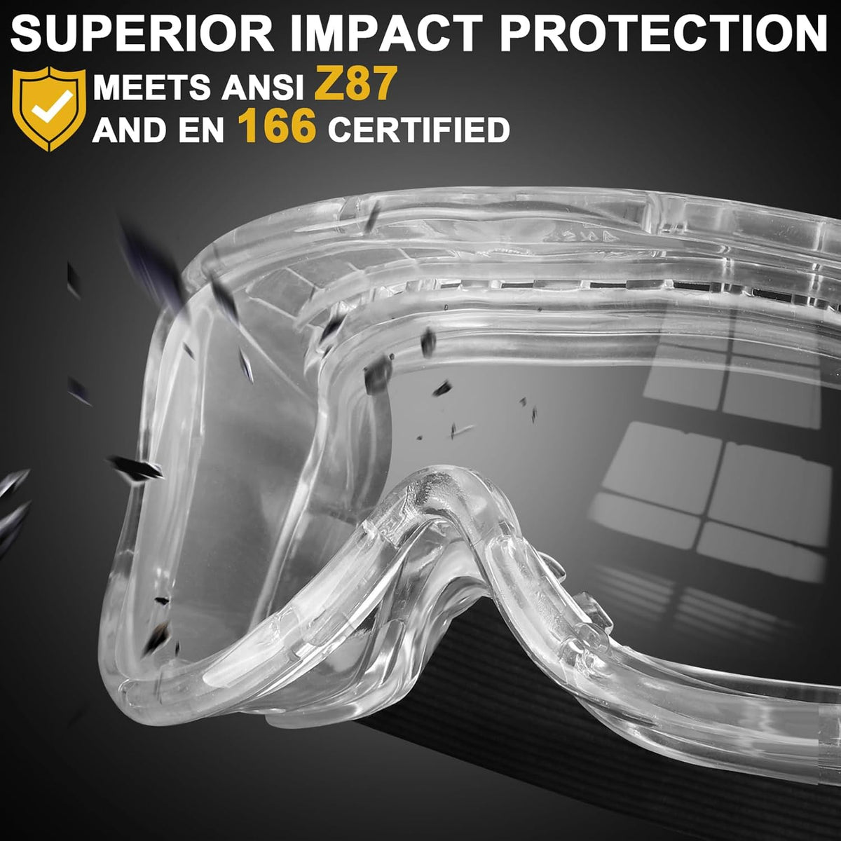 OXG 6 Pack Protective Safety Goggles Anti-Fog, Adjustable Chemical Splash Eye Protection Science