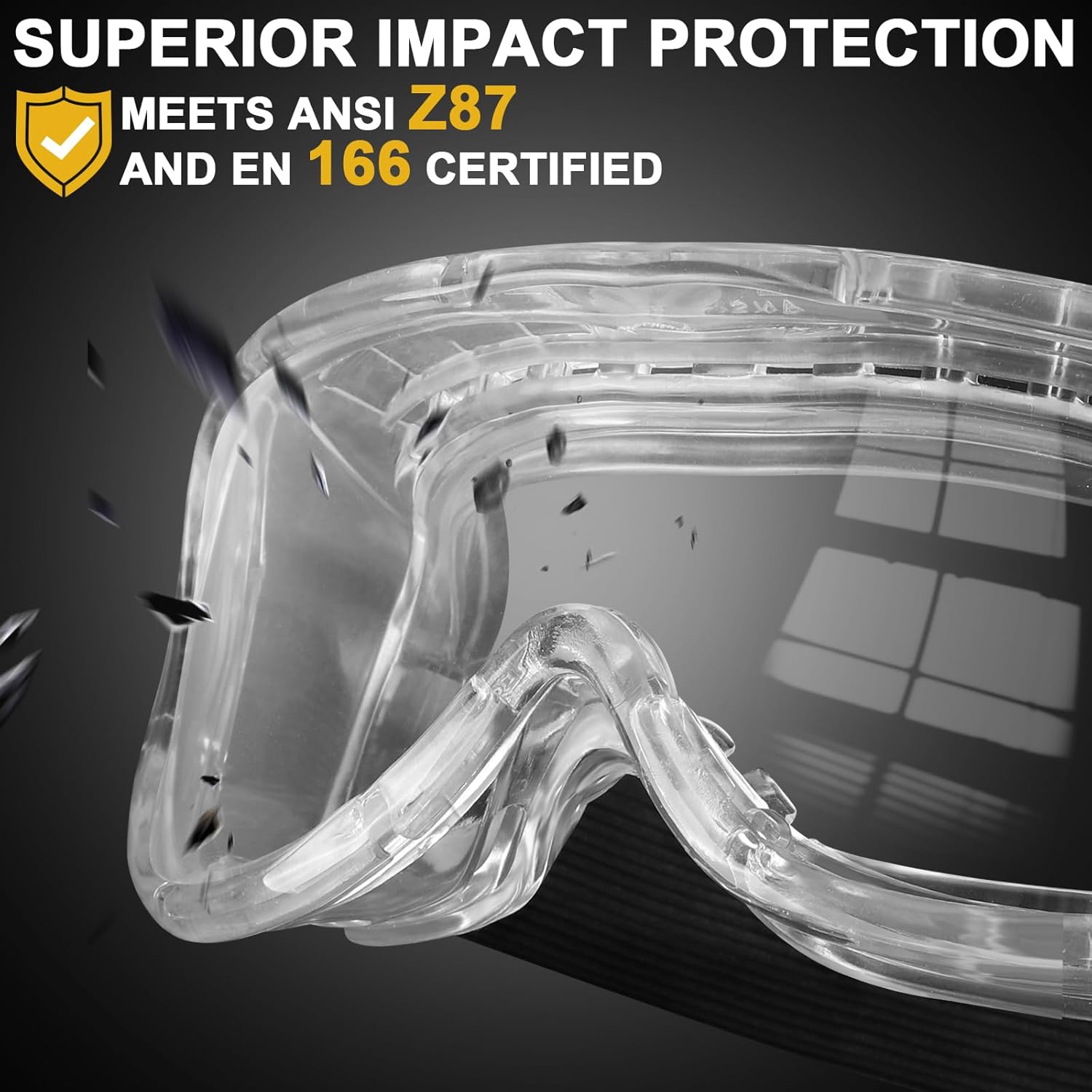 OXG 6 Pack Protective Safety Goggles Anti-Fog, Adjustable Chemical Splash Eye Protection Science